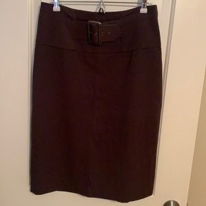 Brown belted Pencil Skirt Grace Elements Size 8